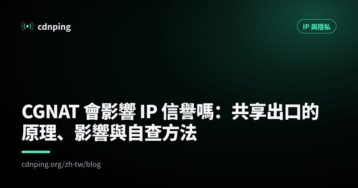 CGNAT 會影響 IP 信譽嗎：共享出口的原理、影響與自查方法